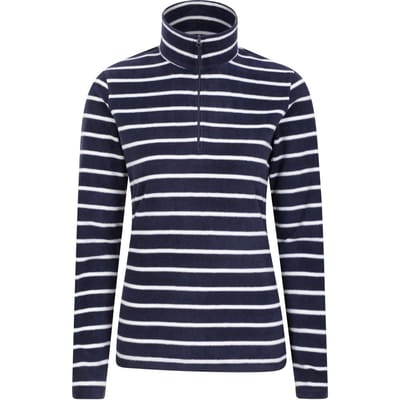 Mountain Warehouse Dames/Dames Camber Gestreepte Half Zip Fleece Top (Marine)