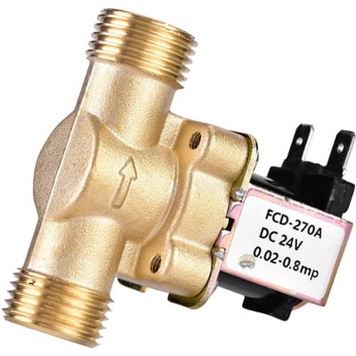 G12  DC 24V Normaal Gesloten Messing Elektrische Solenoïde Magneetventiel Voor Waterregeling