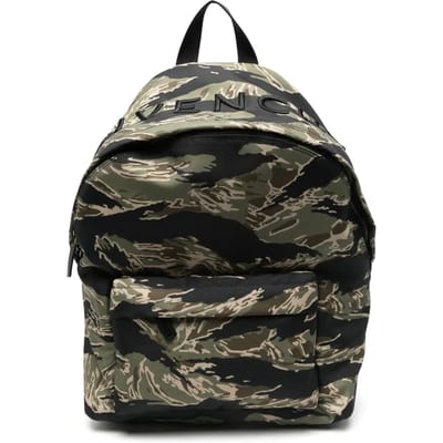 Essentiële rugzak met logo en camouflageprint