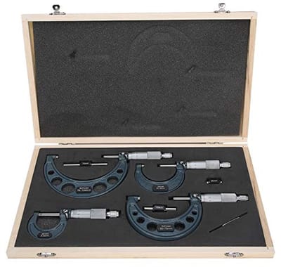 Cosensi - Micrometer Set - Precisie Meetinstrumenten - 4 Stuks - 0-100mm - Stabiel en Duurzaam - Geschikt voor Metaalbewerking - Professioneel Gere...