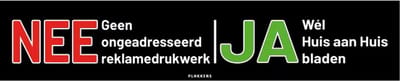Nee Ja Sticker Brievenbus 15x3cm - UV- en Waterproof - Regenbestendige Nee Ja Stickers