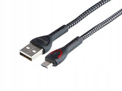 MYWAY Microvezel Laadkabel met LED Indicator, 2m, Grijs