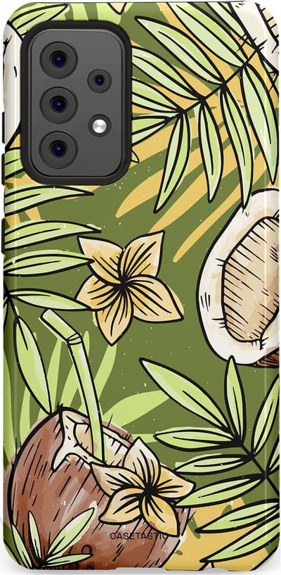 Casetastic Hoesje Geschikt voor Samsung A52 (4G/5G/s) - Stijlvolle Beschermende Duo-layer Case - Kokos Chill