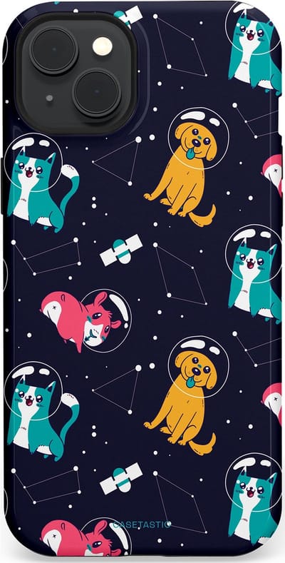 Casetastic Hoesje Geschikt voor Apple iPhone 15 Plus Magsafe - Stijlvolle Beschermende Duo-layer Case - Sterrennacht Dieren