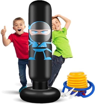 Unyqoos® Opblaasbare staande bokszak voor kinderen ideaal voor sport en ontspanning