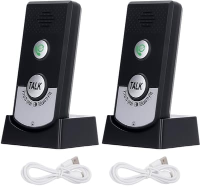 Dailygoody - Draadloze 2-weg spraakintercom - Waterdichte intercominstallatie - Groot bereik - Zwart - Draadloze bel met intercom - Geschikt voor huis