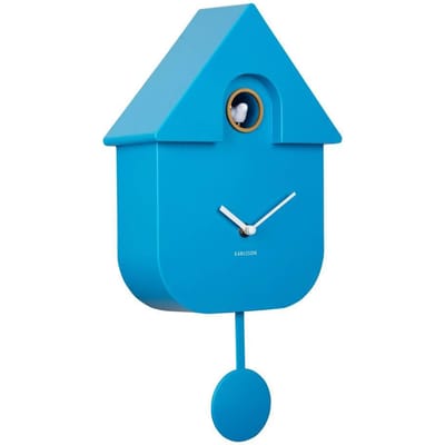 Karlsson Koekoeksklok Modern Cuckoo - Blauw - 8.5x21.5x41cm - Wandklok Scandinavisch