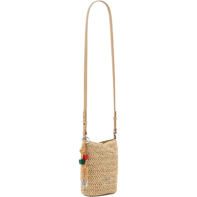 Desigual schoudertas Half Logo Raffia Bag Natural beige