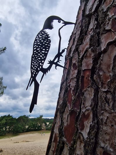Metalen Boom Prikker - Boom Steker - Specht - Woodpecker - Metalen Vogel - Tuin Vogel - Tuin Hanger - Tuindecoratie - Metal Bird - Garden Ornament