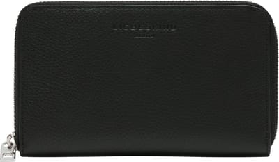 LIEBESKIND BERLIN Leren Portemonnee Hilla Small Pebble Frieda Ziparound Wallet Black Zwart