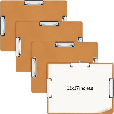 Grote Klemborden - Tekenklembord Hout - Papieren Organiseren - Drievoudige Clips - 45 x 34 cm - Houtkleur