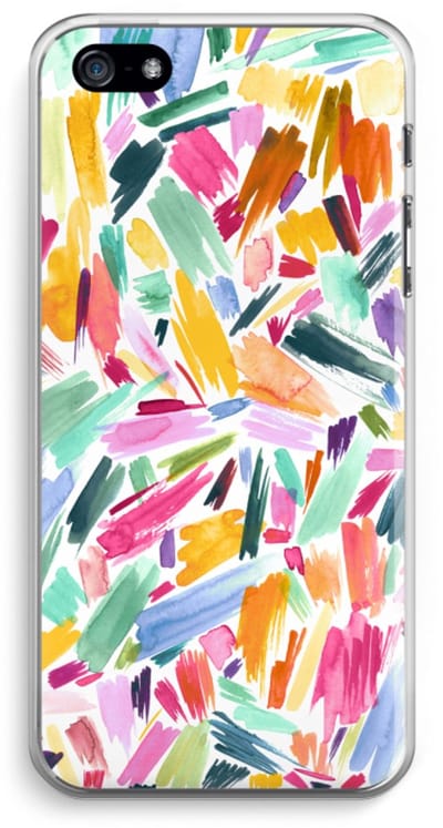 Case Company® - Hoesje geschikt voor iPhone 5 / 5S / SE (2016) hoesje - Watercolor Brushstrokes - Soft Cover Telefoonhoesje - Bescherming aan alle Kanten en Schermrand