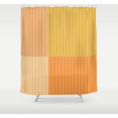 Eenvoudig Kleurrijk Lijnpatroon Badkamergordijn, Woondecoratie, Waterdicht Badkuip, Creatief Persoonlijkheid Douchegordijn W90xH180cm