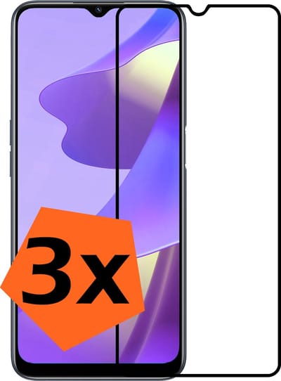 Screenprotector - 3 Stuks - Geschikt voor OPPO A16 - Full Cover - Gehard Glas - Beschermglas - Tempered Glass - Screen Protector
