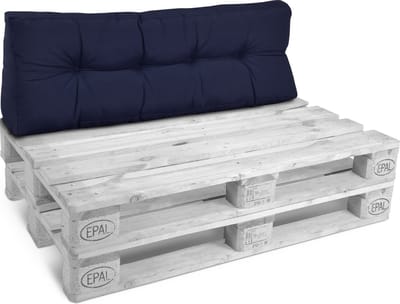 Beautissu Style – Palletkussen Rugkussen Donker Blauw 120x40 cm voor Palletbank – Matraskussen Kwaliteit