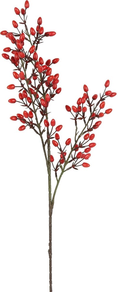Countryfield kunstbloem rozenbottel decoratie rood 80cm.