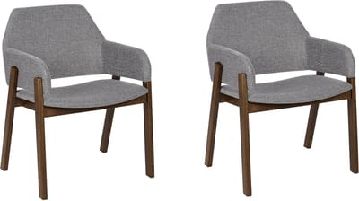 ALBION - Eetkamerstoel set van 2 - Lichtgrijs - Polyester