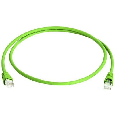 Telegärtner 100009118 RJ45 Netwerkkabel, patchkabel CAT 6A S/FTP 15.00 m Groen Vlambestendig, Snagless, Pair afscherming, Afgeschermd (dubbel),