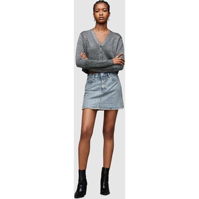 AllSaints Wendel Crystal Skirt Light Indigo Größe: 14 | Miniröcke Outlet | Damen | Blau