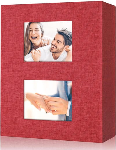Fotoalbum - Herinneringsboek - Foto's bewaren - Linnen hardcover - 200 foto's - Rood
