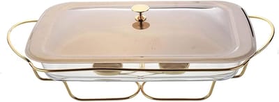 Buffetwarmer RVS - Warmhoudbak - Feesten Catering - Gehard Glas - 2.2 Liter - Goudkleurig