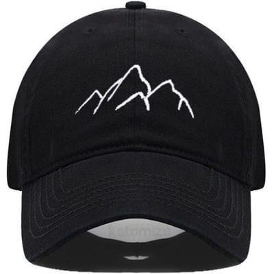 Baseballpet voor Heren Dames Zacht Gewassen Katoen Bergketen Borduurwerk Dad Hat Mode Buiten Sport Golfpetten black