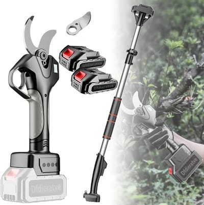 Elektrische Snoeischaar - Draadloze Tuinschaar - Takken Snel Knippen - Inclusief 2 Accu's - Max 45mm Diameter - Zwart