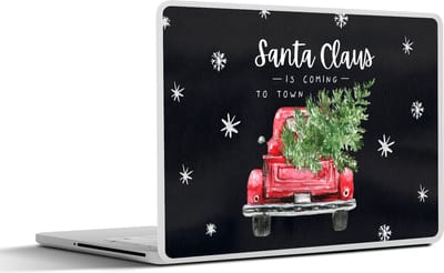 Laptop sticker - 10.1 inch - Auto - Kerstboom - Quotes - Spreuken - Santa Claus is coming to town - 25x18cm - Laptopstickers - Laptop skin - Cover