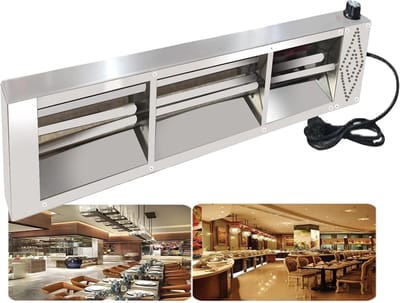 Hangende Bordenwarmer - Voedselverwarmer Lamp - Buffet Warm Houden - Instelbare Temperatuur 30-85℃ - 120cm Lengte