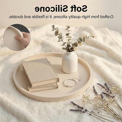 Decoratieve Siliconen Schalen voor Cosmetica, 27 cm Rond, Antislip en Makkelijk Schoon te Maken, Ideaal voor Parfum en Make-up Organisatie