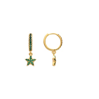 Luxenter Oorbellen met Smaragd Zirkonia 18k goud afwerking - Elinia