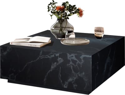 Salontafel Esma Zwart - MDF - Vierkant - 90x90cm - Hoogte 35 cm