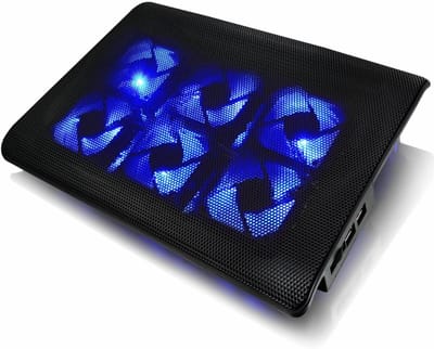SNJY® Laptop Cooler - Laptop Koeler - Laptop Cooling Pad - Laptop Standaard - 10-17 Inch - 6 Ventilatoren - Zwart