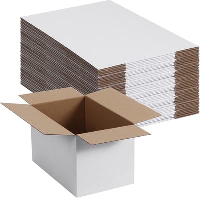 Set van 40 Witte Verzenddozen 25x6x10 cm voor Bedrijven en Opslag