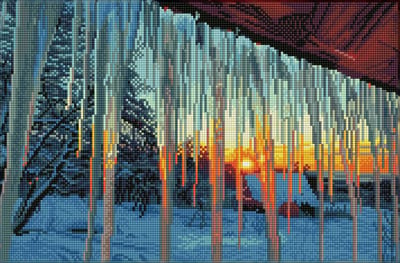 Full Diamond Painting Volwassenen - Hobby - Volledig Pakket - Vierkante Steentjes - DQ9.006 Diamond Dotz® - Ijspegels 31 x 47cm