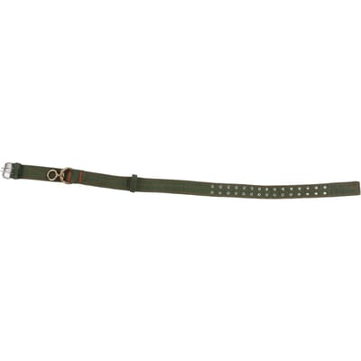 Koehalsband Verstelbare 4-laags Canvas Kalfshalsband met 2 Rijen Metalen Gesp voor Paard Schaap Rundvee M(59cm / 23.2in Long) black