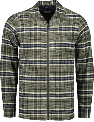 Dstrezzed Overshirt Ruit Olijfgroen - Maat L - Heren