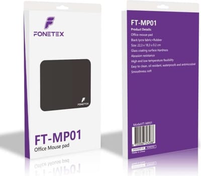 FoneTex Muismat - 22.3 x 18.3 cm - Antislip Materiaal - Geschikt voor School en Kantoor