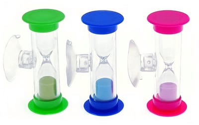 Dailygoods- Zandlopers Set van 3 - Zandtimer 3 Minuten - Antislip Zuignap - Duurzaam PVC-Plastic - Kleurrijke Zandkleuren - Veilig voor Kinderen - Timer