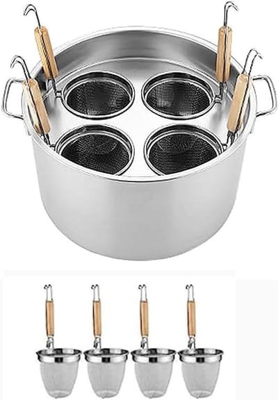 Pastapan met Zeef - Kookpan Pasta - Pasta Koken Afgieten - Meerdere Compartimenten - 4 Gaten - Zilverkleurig