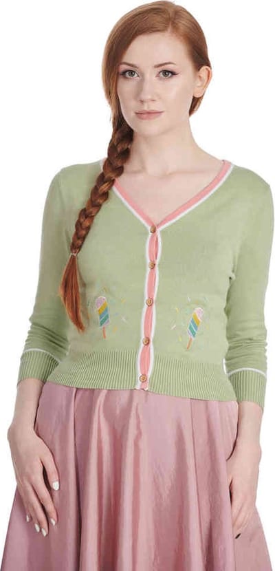 Banned - Ice Cream Cardigan - S - Groen