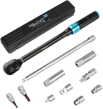 Complete Momentsleutel Set – Draaimomentsleutel - Moment Sleutel - Momentsleutel - Fietsgereedschap - Fiets Gereedschap - Torque Wrench - Momentsleutels voor Auto, Fiets & Motorfiets - Gereedschapset met Opbergkoffer - 11 Delige - 3/8 Inch - 5-60 Nm