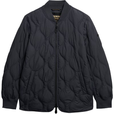 Superdry Korte Gewatteerde Liner Jas Dark Grey Grootte: 42