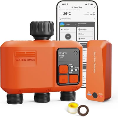 Slimme Wifi Irrigatiecomputer met 3 Uitgangen en 300 Meter Bereik - Automatische Watertimer voor Tuinen