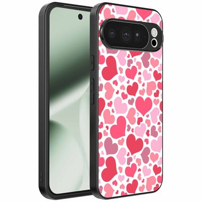 Geschikt voor Google Pixel 10 Pro XL Telefoonhoesje met Hartjes Print - Hearts Design TPU Backcover Case - Kinder Hoesje met Hartjes Design - Smartphonica geschikt voor Google Pixel 10 Pro XL