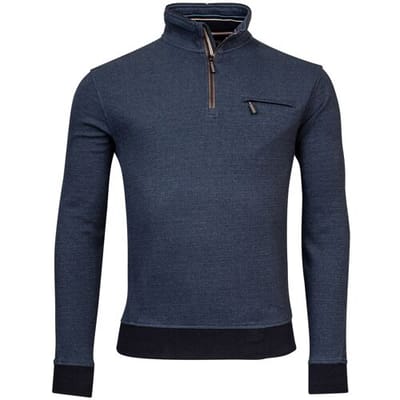 Baileys Trui Sweat Halfzip 2-Tone Jacquard Raf Blue / male