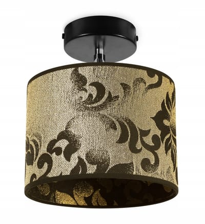 Light-Home WERONA – Hanglamp/Wandlamp – Stoffen Kap 20 cm – Goud/Zwart – Modern