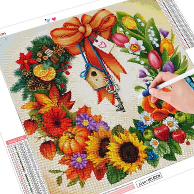 Peinture Diamant Carré Complet Nouvelle Arrivée Kit Mosaïque Florale Broderie Complète Point de Croix 30x30CM black