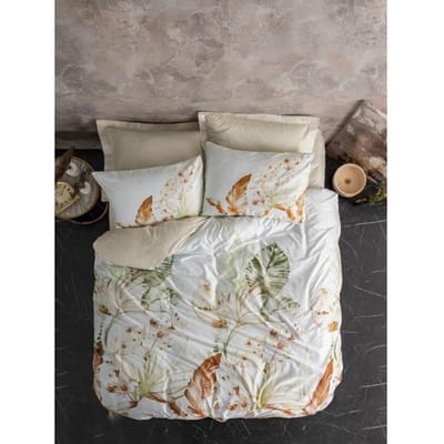 Beddengoedset - 1 dekbedovertrek 220 x 240 cm + 2 kussenslopen 60 x 60 cm - Satijn 100% katoen - Beige