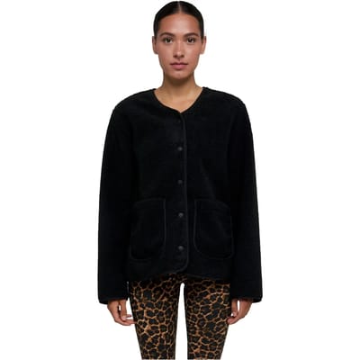 Urban Classics - Buttoned Teddy Jacket - XS - Zwart